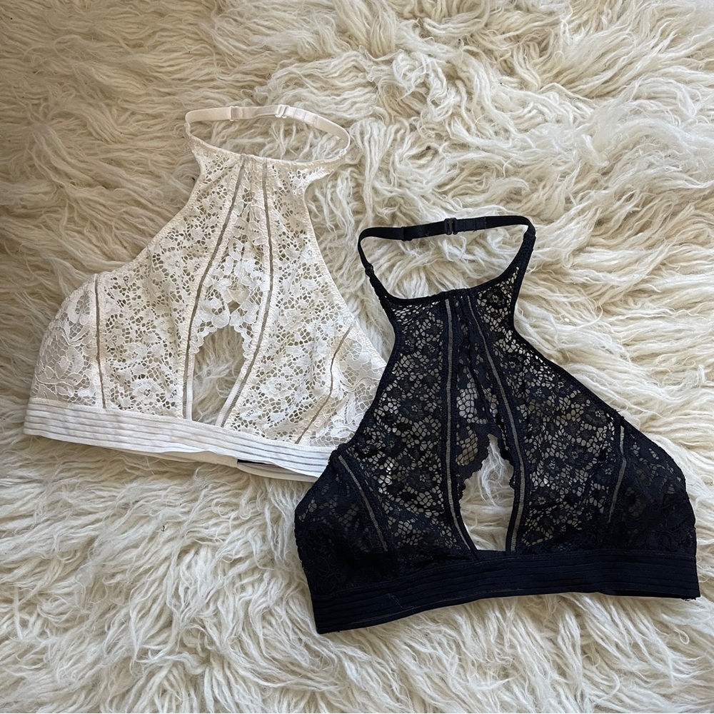 MOVING SALE! Gone 11/1! Victoria’s Secret two high neck keyhole lace bralettes
